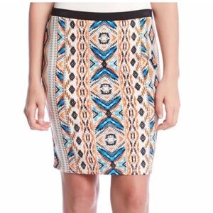 Karen Kane Tribal Print Pencil Skirt
